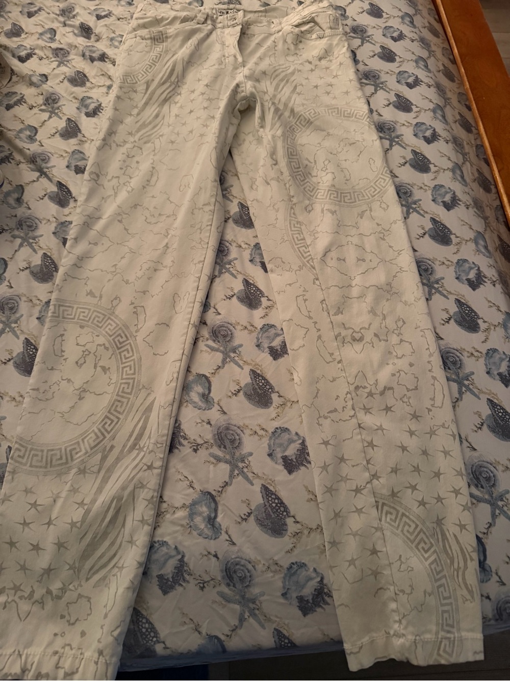 Gigi mola made in Italy Women's white with Gray Patterned Jeans 8